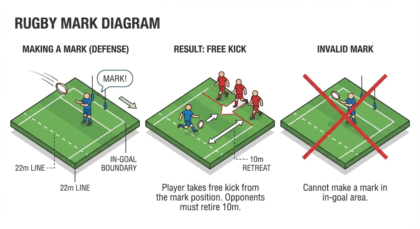 The mark: catching a kicked ball in your 22 to claim a free kick