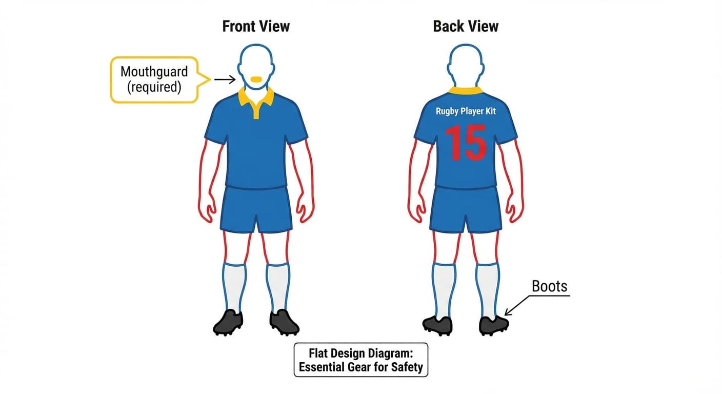 Permitted and required player kit for rugby union