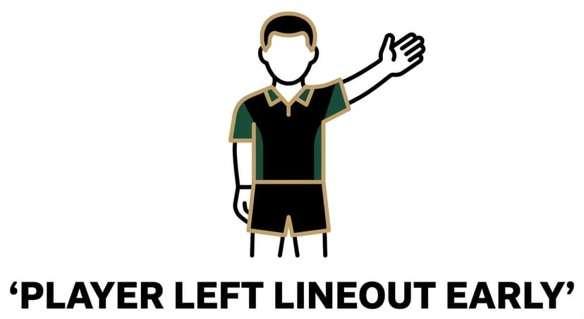 Player Left the Lineout Early: referee raises one open hand and moves it sideways